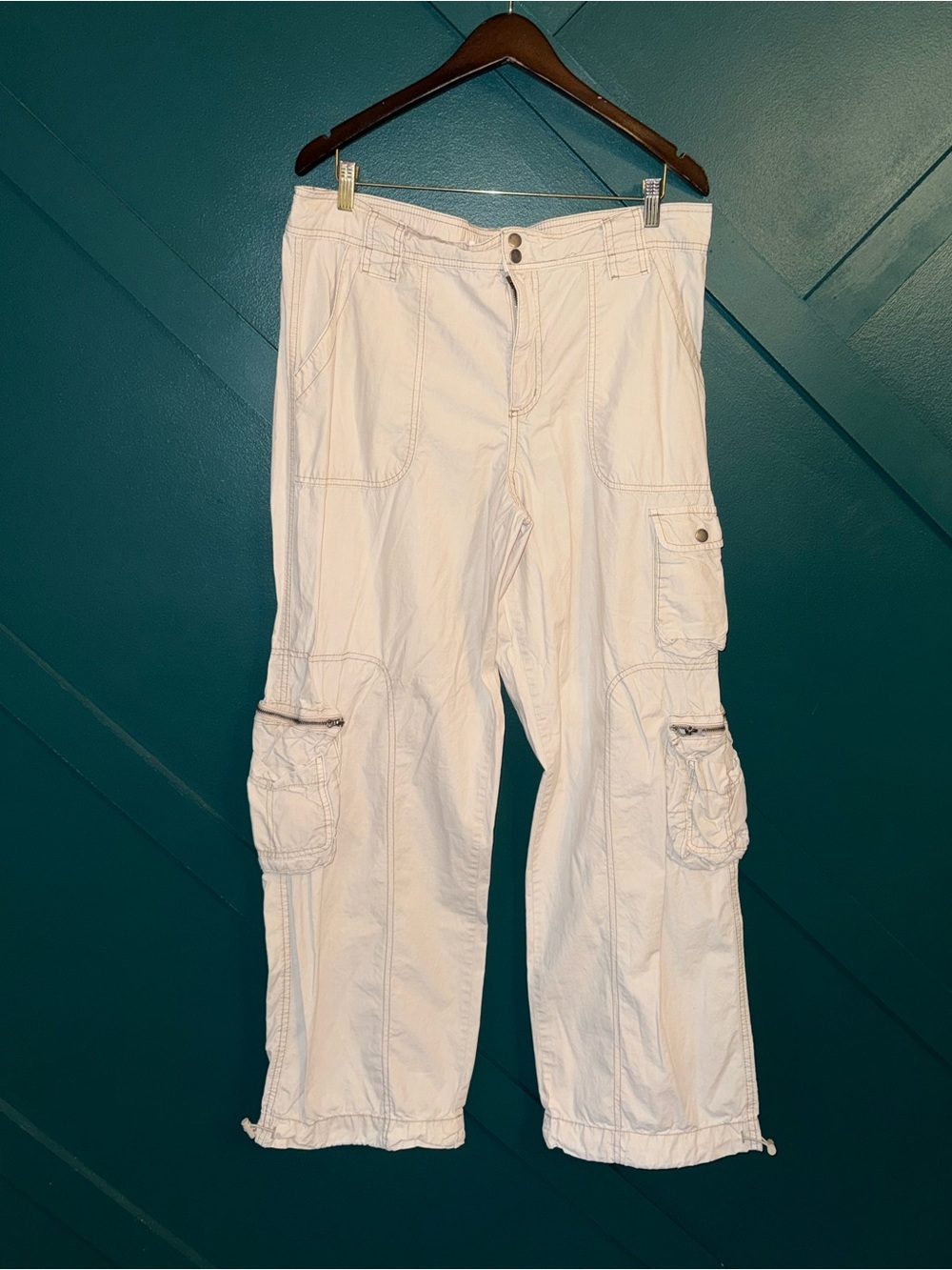 Garage Extreme Baggy Low Rise Cream Waist Cargo Shorts Size L